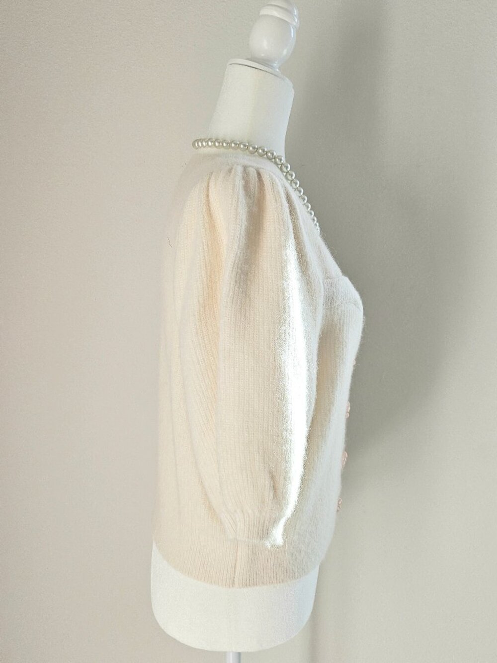 & Other Stories [NWOT] Sweetheart Neck Cardigan w/ Flower Buttons - L - Picture 3 of 16
